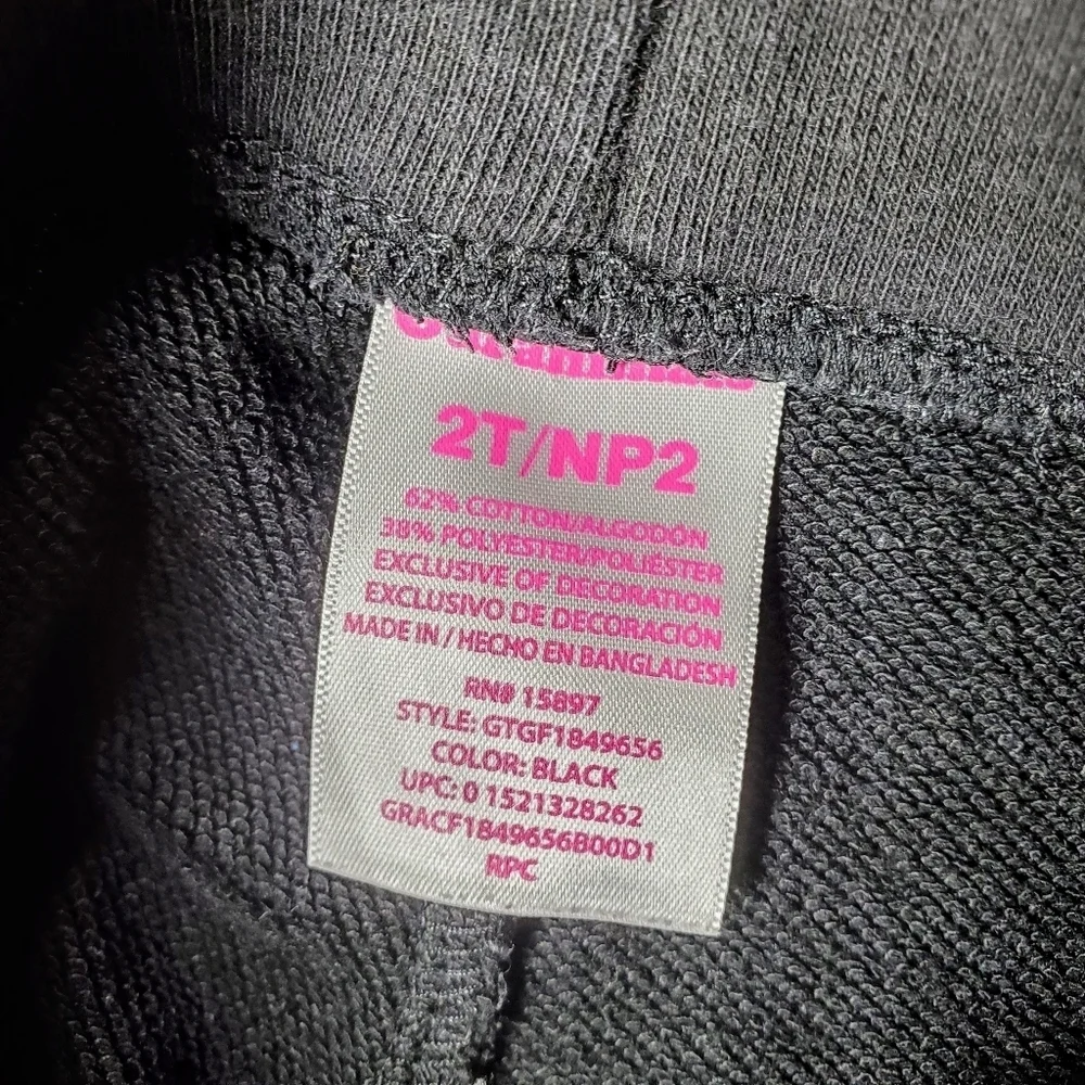 Garanimals Toddler Girls Size 2T  Black Jogging Ruffle Pants Joggers EUC